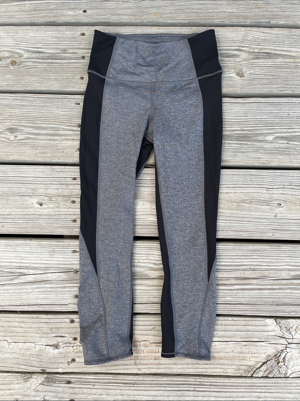lululemon athletica Gray and Black Colorblock Leggings
